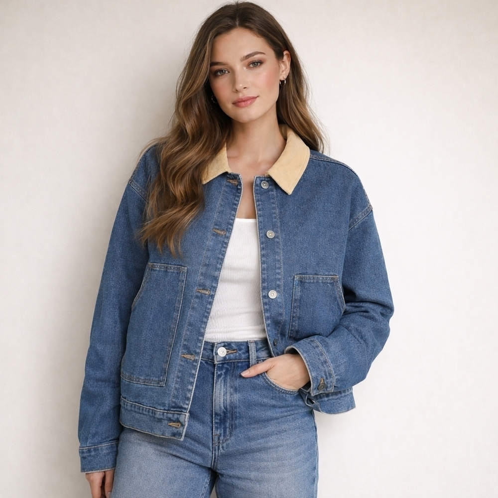 Sanctuary Denim Barn Jacket Jean Chore Jacket Womens XL NWT